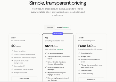 Screenshot Otter Pricing